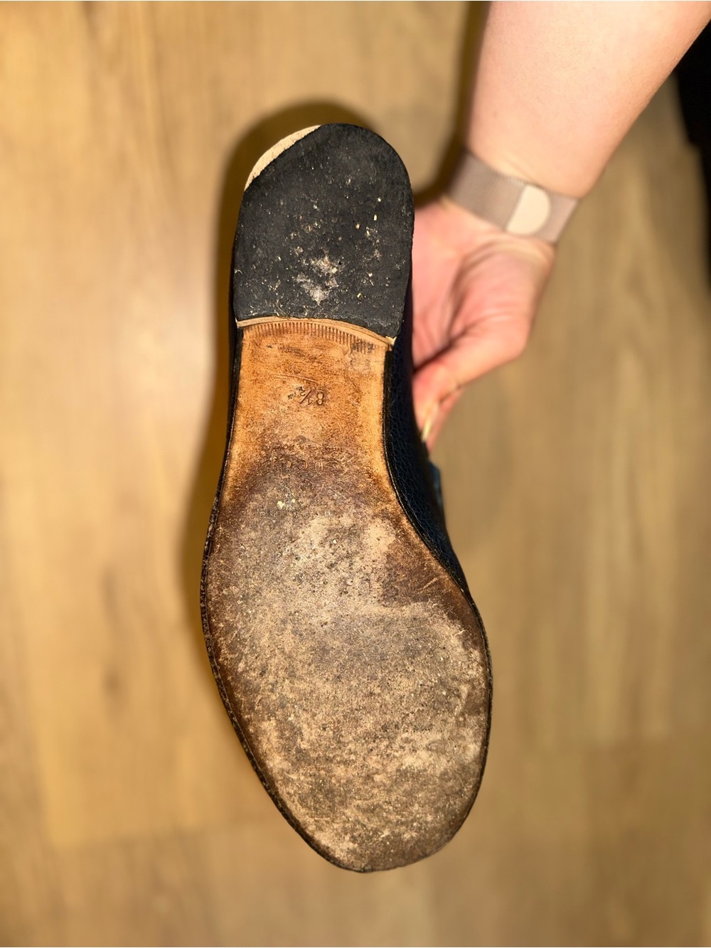 Gucci Navy Leather Horsebit Slip-On Loafers - Picture 3 of 5